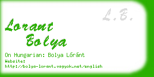 lorant bolya business card